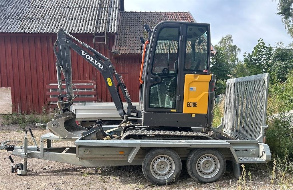 volvo ec18e + remorque brenderup mt3080 – 1t8 – 637 h – 2019